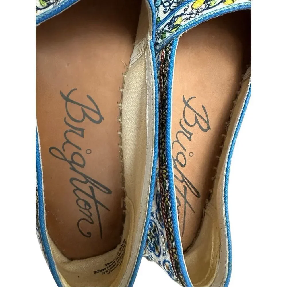 Brighton Lemony Loafers Shoes Espadrille Flower Floral Flats Size: 8